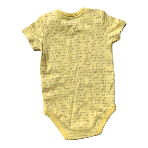 Gymboree 3-6m Ten Little Toes/Fingers Yellow Onesie - Picture 3 of 6